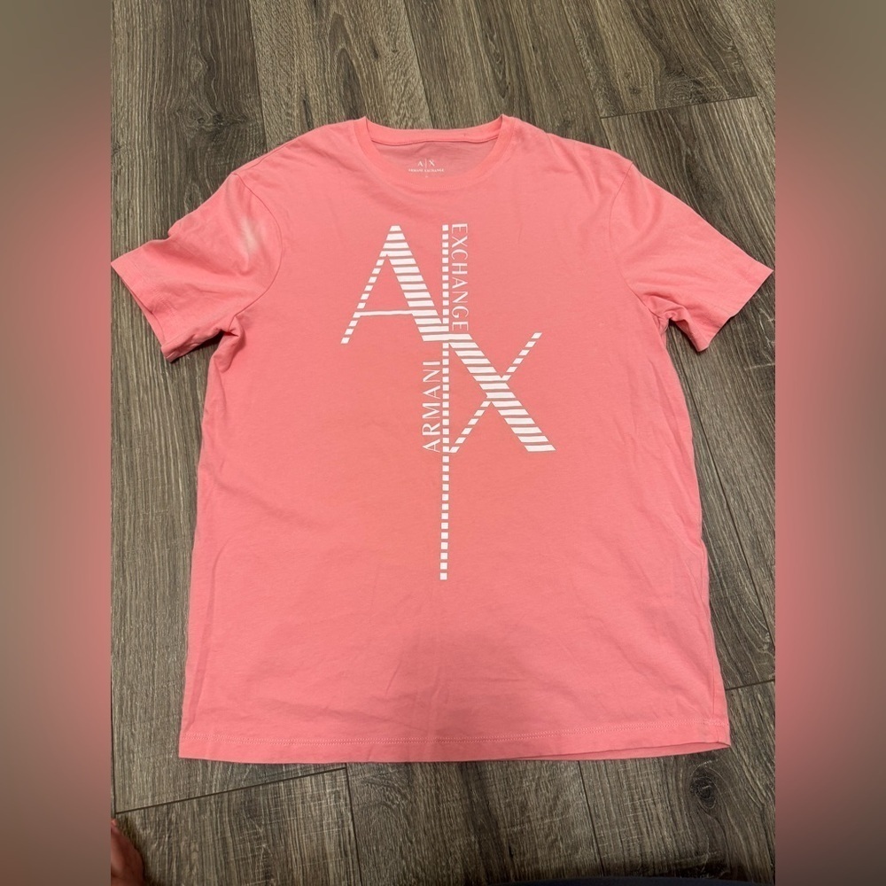 Armani Exchange Men’s Pink Logo T Shirt Size S